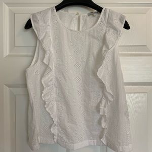 Madewell Eyelet Ruffle Cropped Blouse